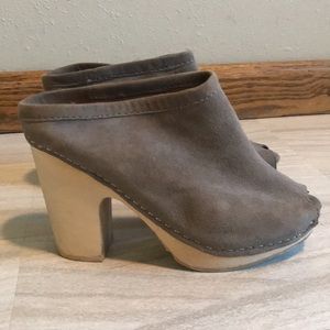 Jeffrey Campbell Grey Suede Platform Mule